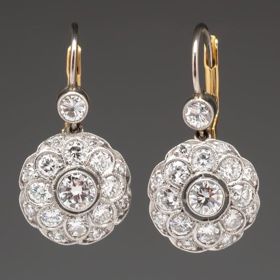 Exclusive Vintage Round Crystal Mandala Earrings