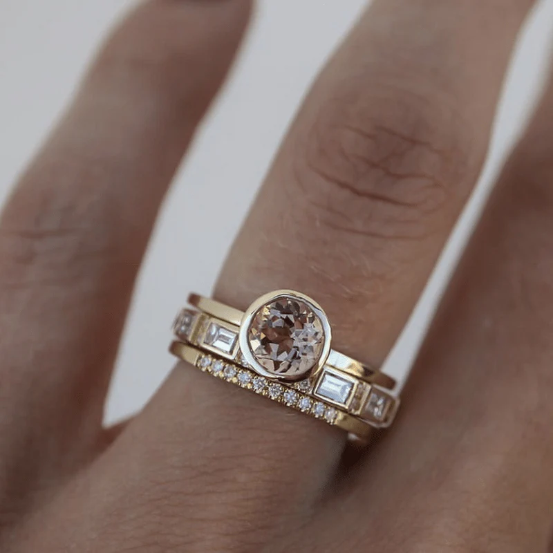 Golden Crystal Vintage Ring