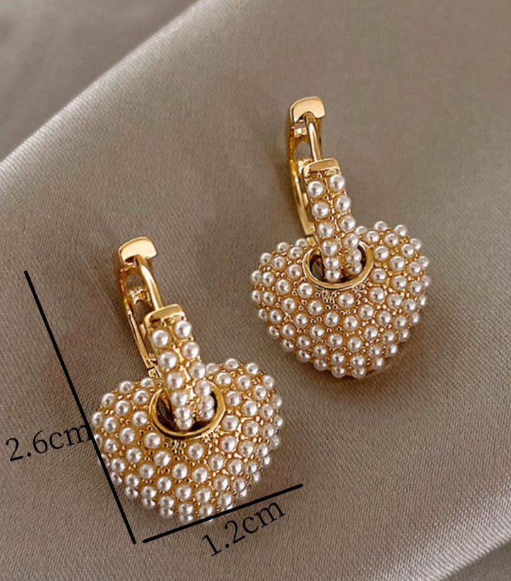 Pearl Heart Earrings