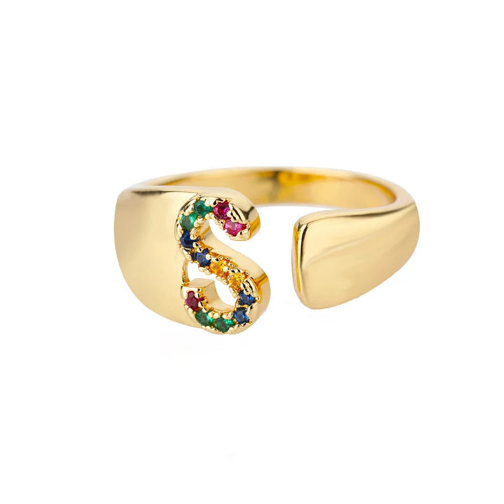 Shine - Gold Stainless Steel Initial Ring