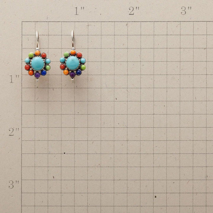 Iris - Vintage Turquoise Hoop Earrings