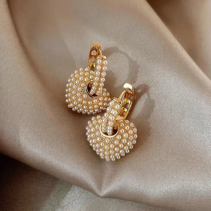 Pearl Heart Earrings