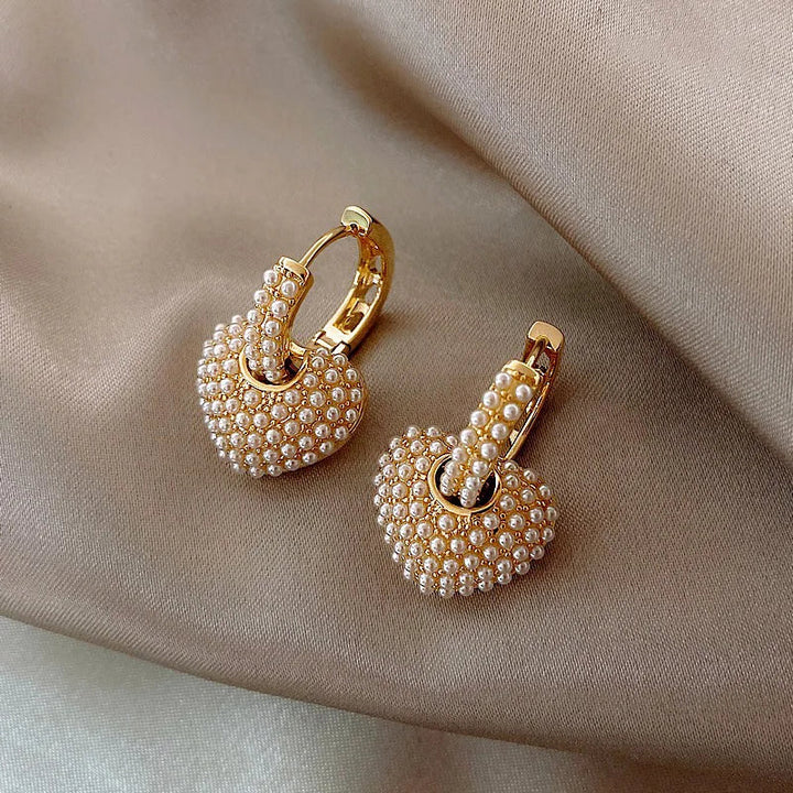 Pearl Heart Earrings